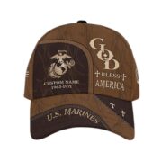 Premium USMC Cap VPVC011203, Custom Name, Rank, Year, Gifts For Marine Veteran, Best Gifts On Father's Day, Armed Forces Day, Independence Day, Veterans Day.