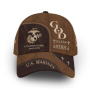 Premium USMC Cap VPVC011203, Custom Name, Rank, Year, Gifts For Marine Veteran, Best Gifts On Father's Day, Armed Forces Day, Independence Day, Veterans Day.