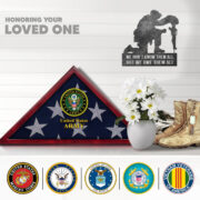 Premium Flag Case BPVC270203, Flag Box for American Veteran Flag 9.5 X 5 Feet, Flag Display Case for Burial, Flag Wall Mounted, Flag to Display Folded