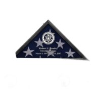 Premium Personalized Flag Case BPVC250202, Black Flag Box for American Veteran Flag 9.5 X 5 Feet, Flag Display Case for Burial, Flag Wall Mounted, Flag to Display Folded