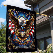 US Navy Flag VPVC110402, Custom Name, Rank, Year, Gift For Navy Veteran, American Flag, Patriotic Flag, Garden Flag, House Flag, Best Gifts On Father's Day, Independence Day, Veterans Day. - Image 2