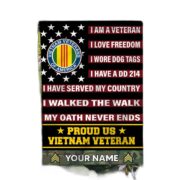 Vietnam Veteran Flag VPVC112006, Custom Name, Rank, Gift For Vietnam Veteran, American Flag, Patriotic Flag, Garden Flag, House Flag - Image 3