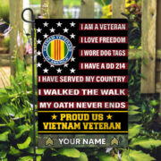 Vietnam Veteran Flag VPVC112006, Custom Name, Rank, Gift For Vietnam Veteran, American Flag, Patriotic Flag, Garden Flag, House Flag - Image 3