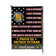 Vietnam Veteran Flag VPVC112006, Custom Name, Rank, Gift For Vietnam Veteran, American Flag, Patriotic Flag, Garden Flag, House Flag - Image 4