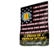 Vietnam Veteran Flag VPVC112006, Custom Name, Rank, Gift For Vietnam Veteran, American Flag, Patriotic Flag, Garden Flag, House Flag - Image 2