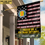 Vietnam Veteran Flag VPVC112006, Custom Name, Rank, Gift For Vietnam Veteran, American Flag, Patriotic Flag, Garden Flag, House Flag - Image 2