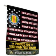Vietnam Veteran Flag VPVC112006, Custom Name, Rank, Gift For Vietnam Veteran, American Flag, Patriotic Flag, Garden Flag, House Flag