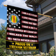 Vietnam Veteran Flag VPVC112006, Custom Name, Rank, Gift For Vietnam Veteran, American Flag, Patriotic Flag, Garden Flag, House Flag