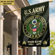 US Army Flag VPVC112201, Custom Name, Rank, Year, Gift For Army Veteran, American Flag, Patriotic Flag, Garden Flag, House Flag - Image 2