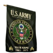 US Army Flag VPVC112201, Custom Name, Rank, Year, Gift For Army Veteran, American Flag, Patriotic Flag, Garden Flag, House Flag