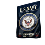 US Navy Flag VPVC112202, Custom Name, Rank, Year, Gift For Navy Veteran, American Flag, Patriotic Flag, Garden Flag, House Flag - Image 2