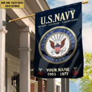 US Navy Flag VPVC112202, Custom Name, Rank, Year, Gift For Navy Veteran, American Flag, Patriotic Flag, Garden Flag, House Flag - Image 2