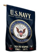 US Navy Flag VPVC112202, Custom Name, Rank, Year, Gift For Navy Veteran, American Flag, Patriotic Flag, Garden Flag, House Flag