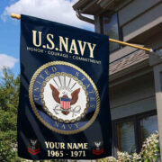 US Navy Flag VPVC112202, Custom Name, Rank, Year, Gift For Navy Veteran, American Flag, Patriotic Flag, Garden Flag, House Flag