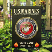 USMC Flag VPVC112211, Custom Name, Rank, Year, Gift For Marine Veteran, American Flag, Patriotic Flag, Garden Flag, House Flag - Image 3