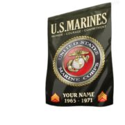 USMC Flag VPVC112211, Custom Name, Rank, Year, Gift For Marine Veteran, American Flag, Patriotic Flag, Garden Flag, House Flag - Image 2