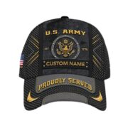 Premium US Army Cap VPVC012401, Custom Name, Rank, Year, Gifts For Army Veteran, Best Gifts On Father's Day, Armed Forces Day, Independence Day, Veterans Day.