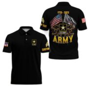 Unique Custom Name, Rank, Year US Army Polo Shirt VPVC215101, Gifts For Army Veteran, Best Gifts On Father's Day, Independence Day, Veterans Day.