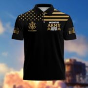 Unique Custom Name, Rank, Year US Army Polo Shirt VPVC215501, Gifts For Army Veteran, Best Gifts On Father's Day, Independence Day, Veterans Day.