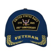 Premium 250th Anniversary For Navy Hat BPVC060515, Gifts For US Navy Veteran