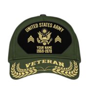 Premium US Veterans Baseball Hats BPHN080512, Custom Name, Rank, Year, Gifts For US Veterans On Father's Day, Armed Forces Day, Independence Day, Veterans Day. - Image 2