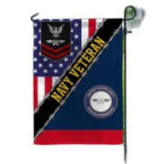 Premium Custom Name, Rank, Unit US Navy American Flag, Gift For Navy Veteran Garden Flag - House Flag BPVC060612 - Image 3