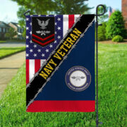 Premium Custom Name, Rank, Unit US Navy American Flag, Gift For Navy Veteran Garden Flag - House Flag BPVC060612 - Image 3