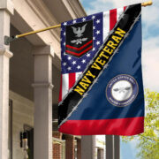 Premium Custom Name, Rank, Unit US Navy American Flag, Gift For Navy Veteran Garden Flag - House Flag BPVC060612