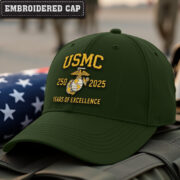 Premium USMC Embroidered Hats VPVC307833, 250th Anniversary Marine Corps Hat, Gifts For Marine Veteran, Gifts On Father's Day, Veterans Day. - Image 2