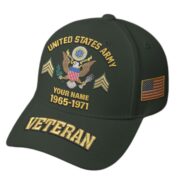 Premium Custom Name, Rank, Year, US Veterans Embroidered Hats BPVC300601, Gift For US Veterans, Gifts On Father's Day, Armed Forces Day, Veterans Day. - Image 3