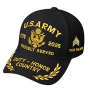 Premium Custom Name, Rank, Embroidered US Veterans Hats CPVC090704, 250th Anniversary, Gift For US Veterans, Gifts On Veterans Day. - Image 3