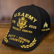 Premium Custom Name, Rank, Embroidered US Veterans Hats CPVC090704, 250th Anniversary, Gift For US Veterans, Gifts On Veterans Day. - Image 3