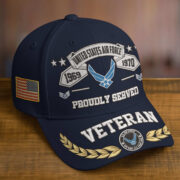 Premium Embroidered US Veterans Hats BPHN080711, Custom Rank & Years Of Sevice, Gift for US Veterans, Gift on Veterans Day - Image 12