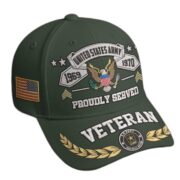 Premium Embroidered US Veterans Hats BPHN080711, Custom Rank & Years Of Sevice, Gift for US Veterans, Gift on Veterans Day - Image 2