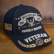 Premium Embroidered US Veterans Hats BPHN080711, Custom Rank & Years Of Sevice, Gift for US Veterans, Gift on Veterans Day - Image 6