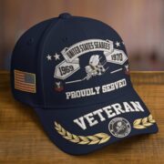 Premium Embroidered US Veterans Hats BPHN080711, Custom Rank & Years Of Sevice, Gift for US Veterans, Gift on Veterans Day - Image 8