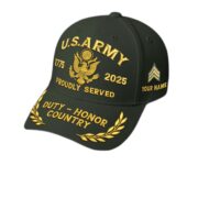 Premium Custom Name, Rank, Embroidered US Veterans Hats CPVC090702, 250th Anniversary, Gift For US Veterans, Gifts On Veterans Day.