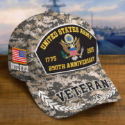 Premium Embroidered US Veterans Hats CPVC150701, 250th Anniversary, Custom Name & Rank, Gifts For US Veterans, Gifts On Veterans Day. - Image 2