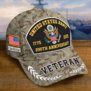 Premium Embroidered US Veterans Hats CPVC150701, 250th Anniversary, Custom Name & Rank, Gifts For US Veterans, Gifts On Veterans Day. - Image 4