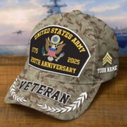 Premium Embroidered US Veterans Hats CPVC150701, 250th Anniversary, Custom Name & Rank, Gifts For US Veterans, Gifts On Veterans Day. - Image 5