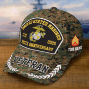 Premium Embroidered US Veterans Hats CPVC150701, 250th Anniversary, Custom Name & Rank, Gifts For US Veterans, Gifts On Veterans Day. - Image 15