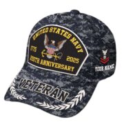 Premium Embroidered US Veterans Hats CPVC150701, 250th Anniversary, Custom Name & Rank, Gifts For US Veterans, Gifts On Veterans Day. - Image 9