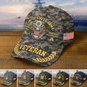Premium Embroidered US Veterans Hats BPHN160712, Custom Name, Rank & Year, Gifts for US Veterans, Gifts on Veterans Day