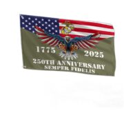 Premium USMC Grommet Flag VPVC120005, 250th Anniversary Marine Corps Flag, Gifts For Marine Veteran, Best Gifts On Father's Day, Veterans Day.