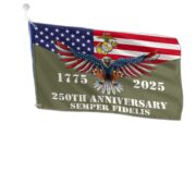 Premium USMC Grommet Flag VPVC120005, 250th Anniversary Marine Corps Flag, Gifts For Marine Veteran, Best Gifts On Father's Day, Veterans Day. - Image 2
