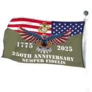 Premium USMC Grommet Flag VPVC120005, 250th Anniversary Marine Corps Flag, Gifts For Marine Veteran, Best Gifts On Father's Day, Veterans Day. - Image 3