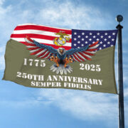 Premium USMC Grommet Flag VPVC120005, 250th Anniversary Marine Corps Flag, Gifts For Marine Veteran, Best Gifts On Father's Day, Veterans Day. - Image 3