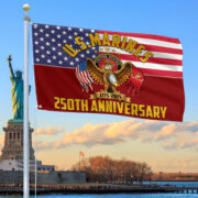 Premium USMC Grommet Flag VPVC120026, 250th Anniversary Marine Corps Flag, Gifts For Marine Veteran, Best Gifts On Father's Day, Veterans Day.