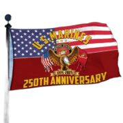 Premium USMC Grommet Flag VPVC120026, 250th Anniversary Marine Corps Flag, Gifts For Marine Veteran, Best Gifts On Father's Day, Veterans Day. - Image 2