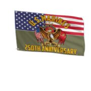 Premium USMC Grommet Flag VPVC120027, 250th Anniversary Marine Corps Flag, Gifts For Marine Veteran, Best Gifts On Father's Day, Veterans Day.